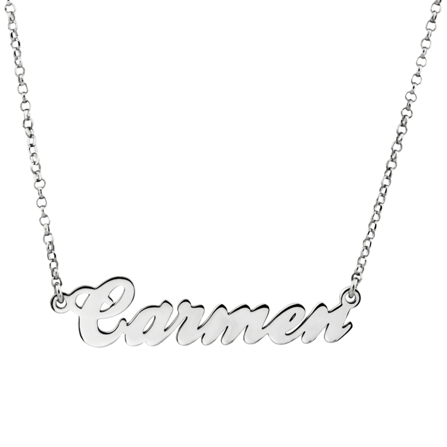 Gargantilla personalizada con nombre horizontal plata 1