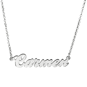 Gargantilla personalizada con nombre horizontal plata