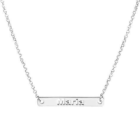 Gargantilla personalizada chapa con nombre plata 