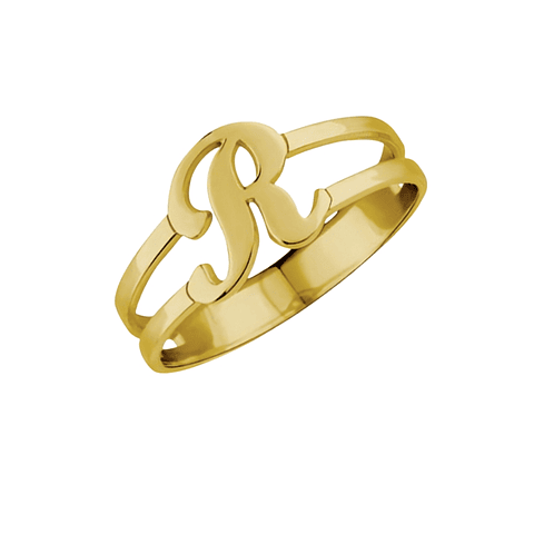 Anillo personalizado plata con baño de oro 