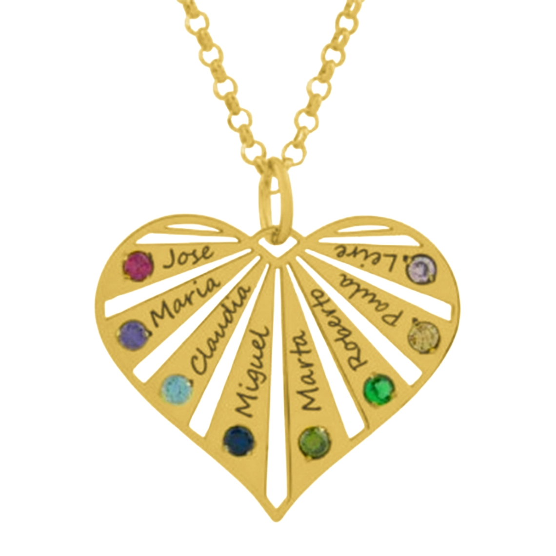 Gargantilla personalizada nombres y zirconitas plata con baño de oro  1