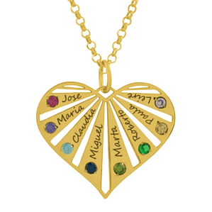 Gargantilla personalizada nombres y zirconitas plata con baño de oro 