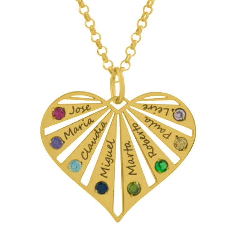 Gargantilla personalizada nombres y zirconitas plata con baño de oro  1