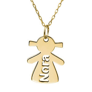 Gargantilla personalizada de niña y nombre plata con baño de oro 