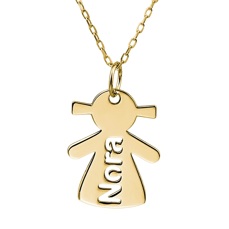 Gargantilla personalizada de niña y nombre plata con baño de oro  1