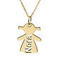 Gargantilla personalizada de niña y nombre plata con baño de oro  - Thumbnail 1