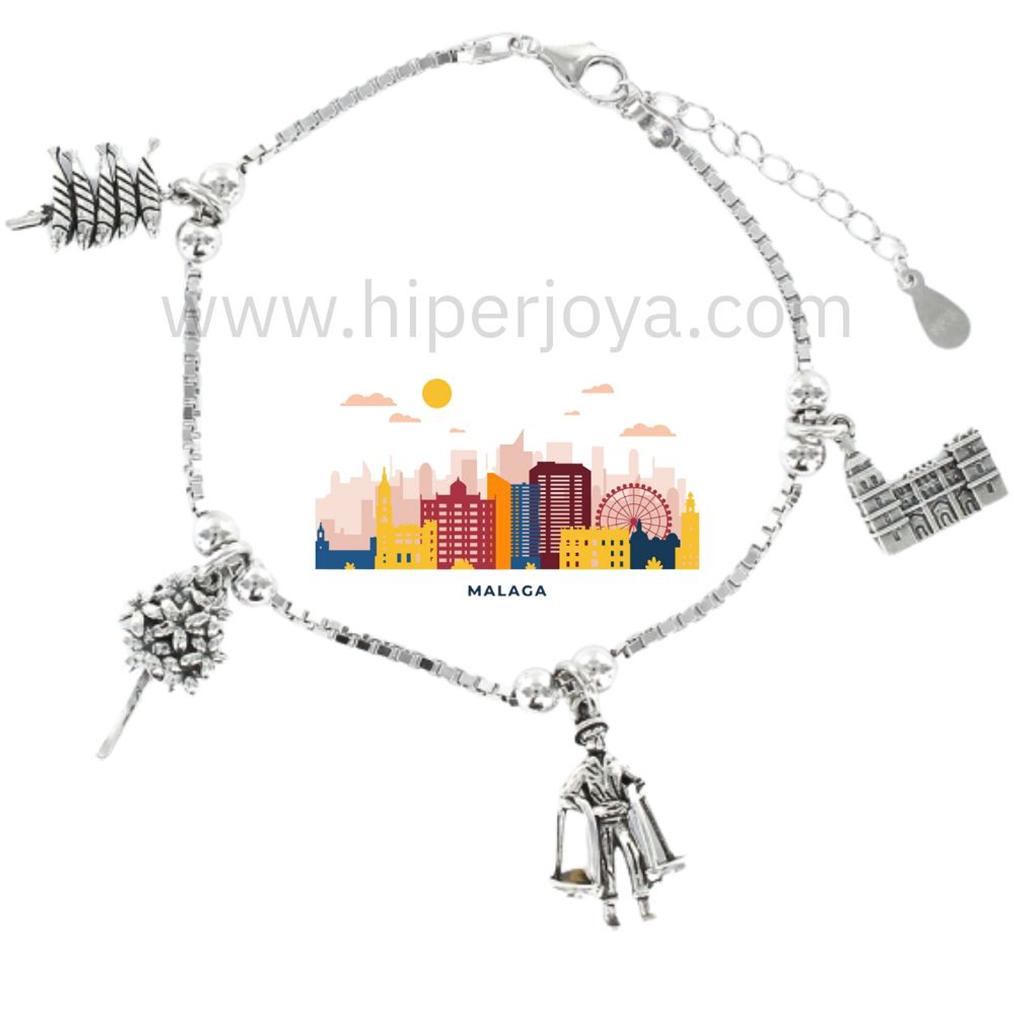 Pulsera de Málaga plata 1