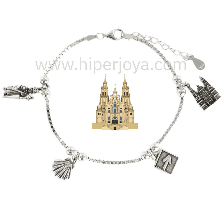 Pulsera Santiago de Compostela plata 1
