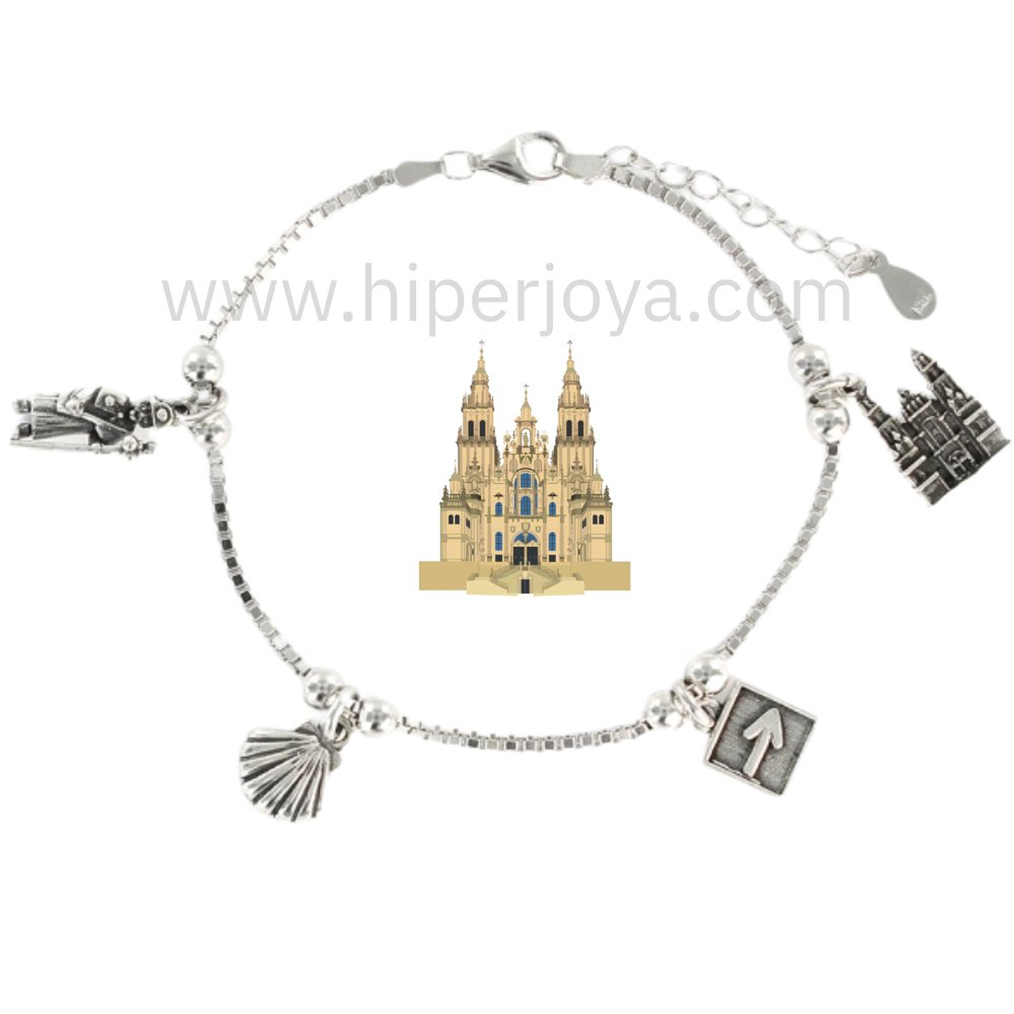 Pulsera Santiago de Compostela plata 1