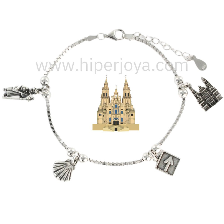 Pulsera Santiago de Compostela plata 1