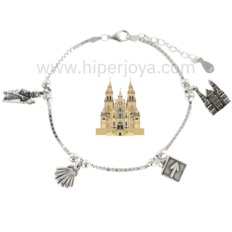 Pulsera Santiago de Compostela plata 1