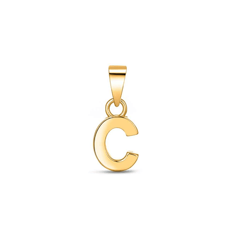 Colgante inicial C con baño de oro