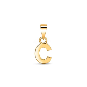 Colgante inicial C con baño de oro