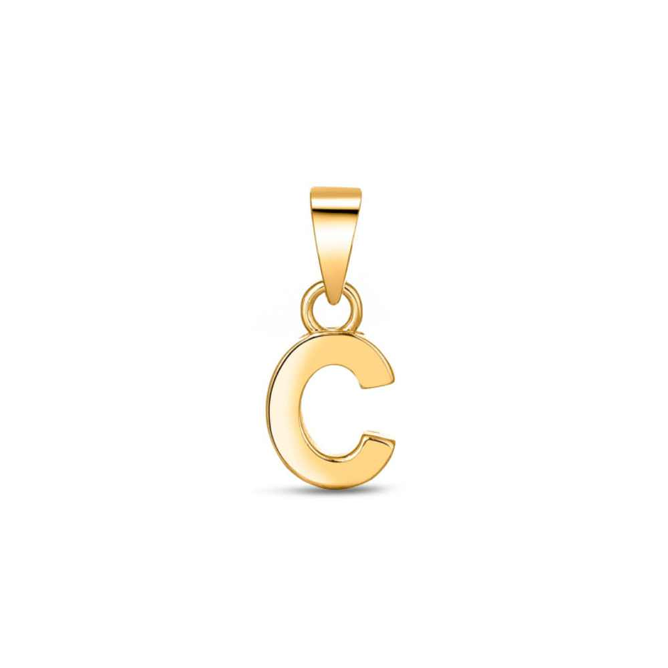 Colgante inicial C con baño de oro 1