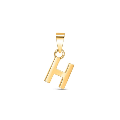 Colgante inicial H con baño de oro
