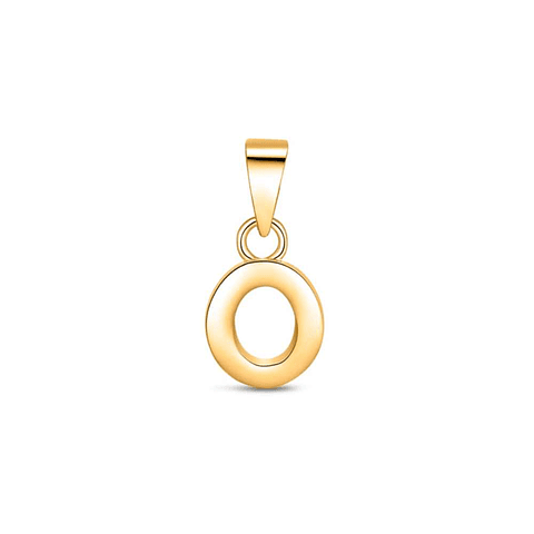 Colgante inicial O con baño de oro