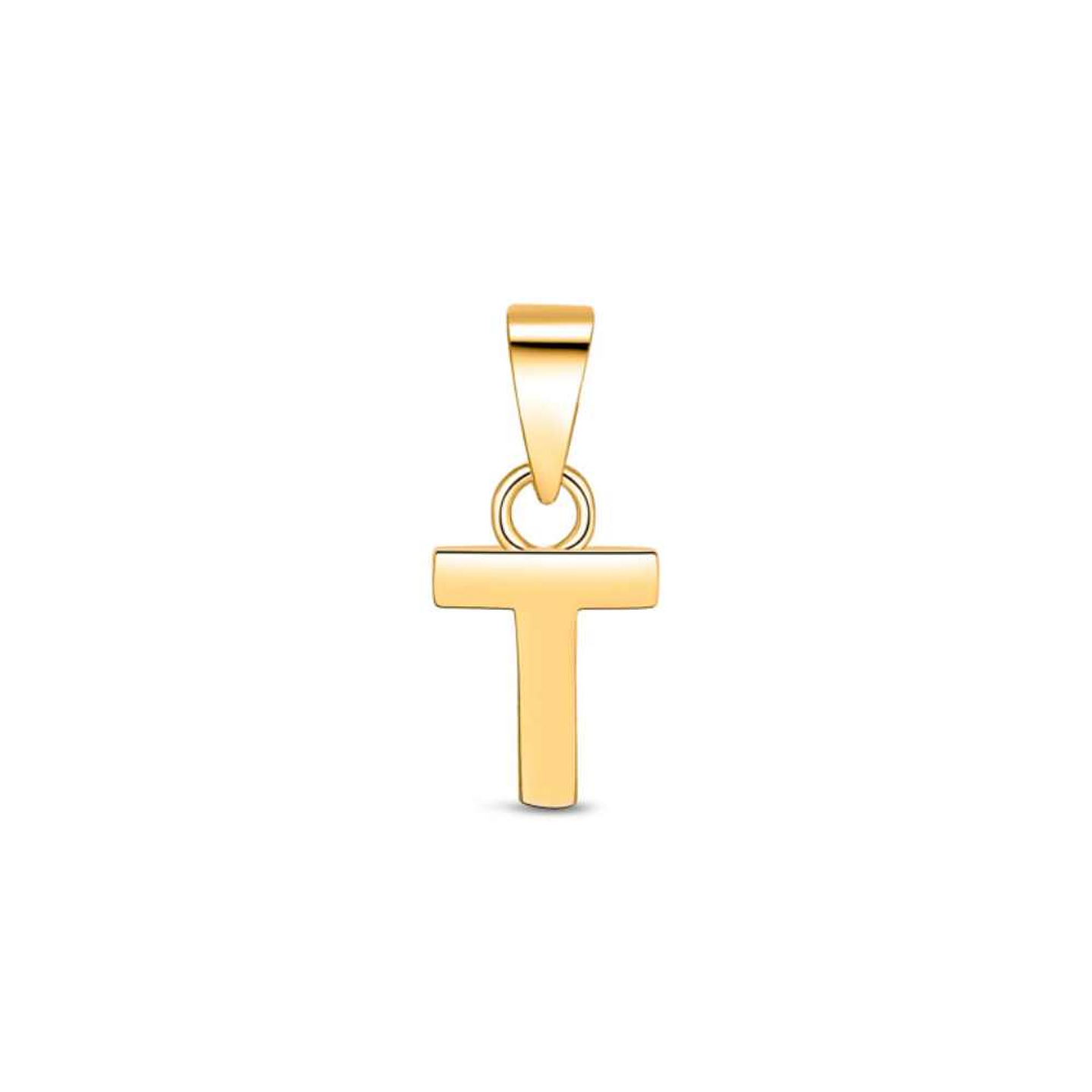 Colgante inicial T con baño de oro 1