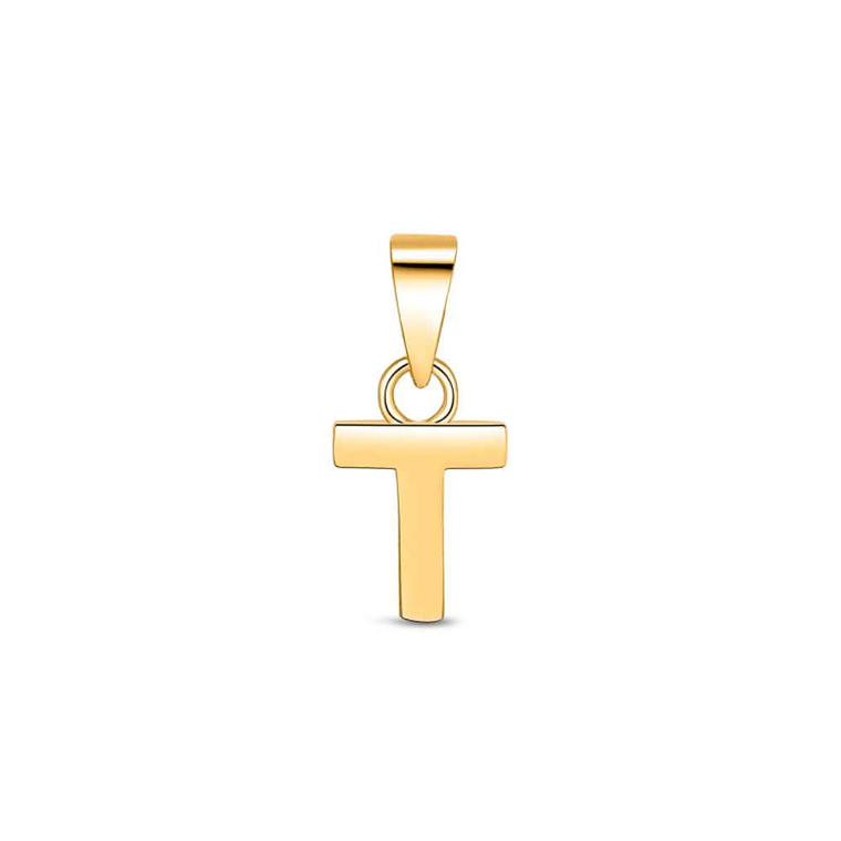 Colgante inicial T con baño de oro 1