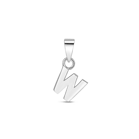 Colgante inicial W plata