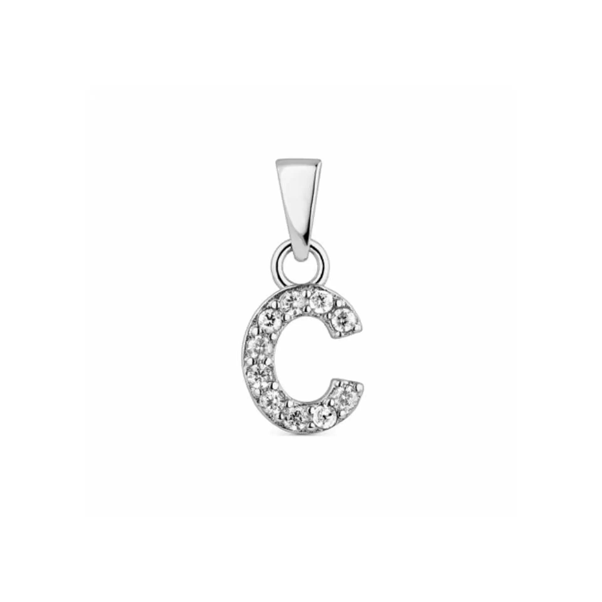 Colgante inicial C plata con circonitas 1
