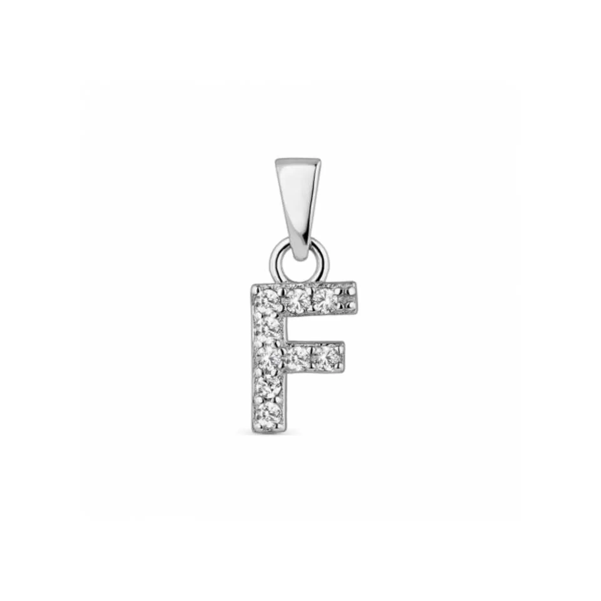 Colgante inicial F plata con circonitas 1