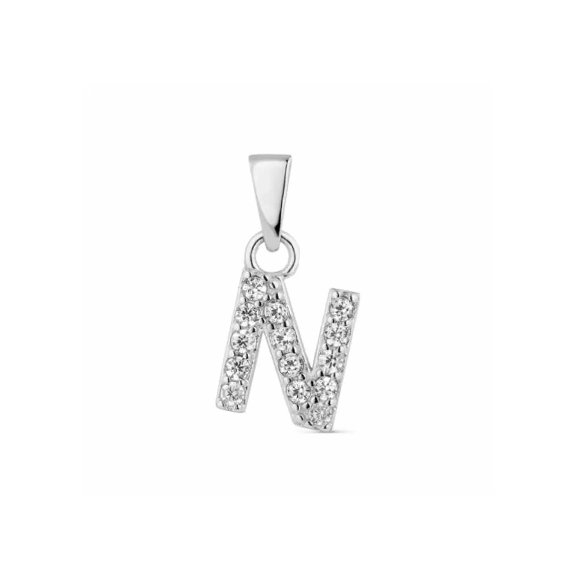 Colgante inicial N plata con circonitas 1