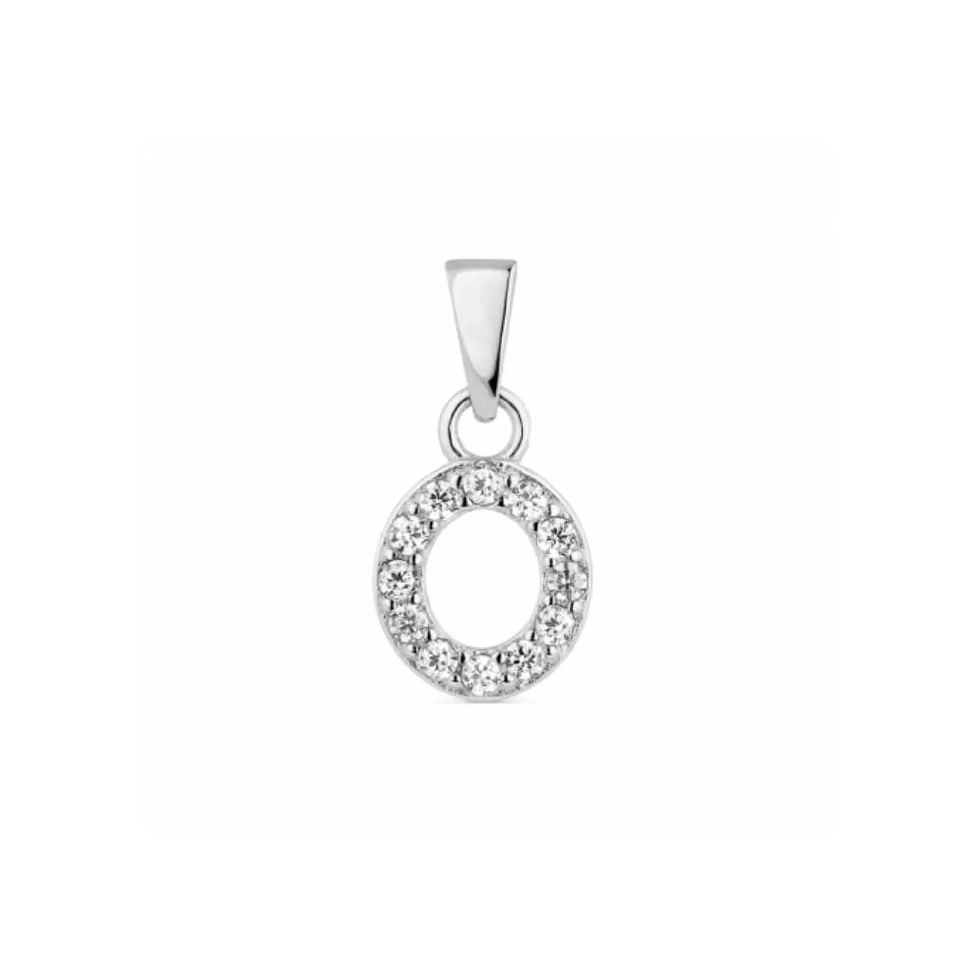 Colgante inicial O plata con circonitas 1