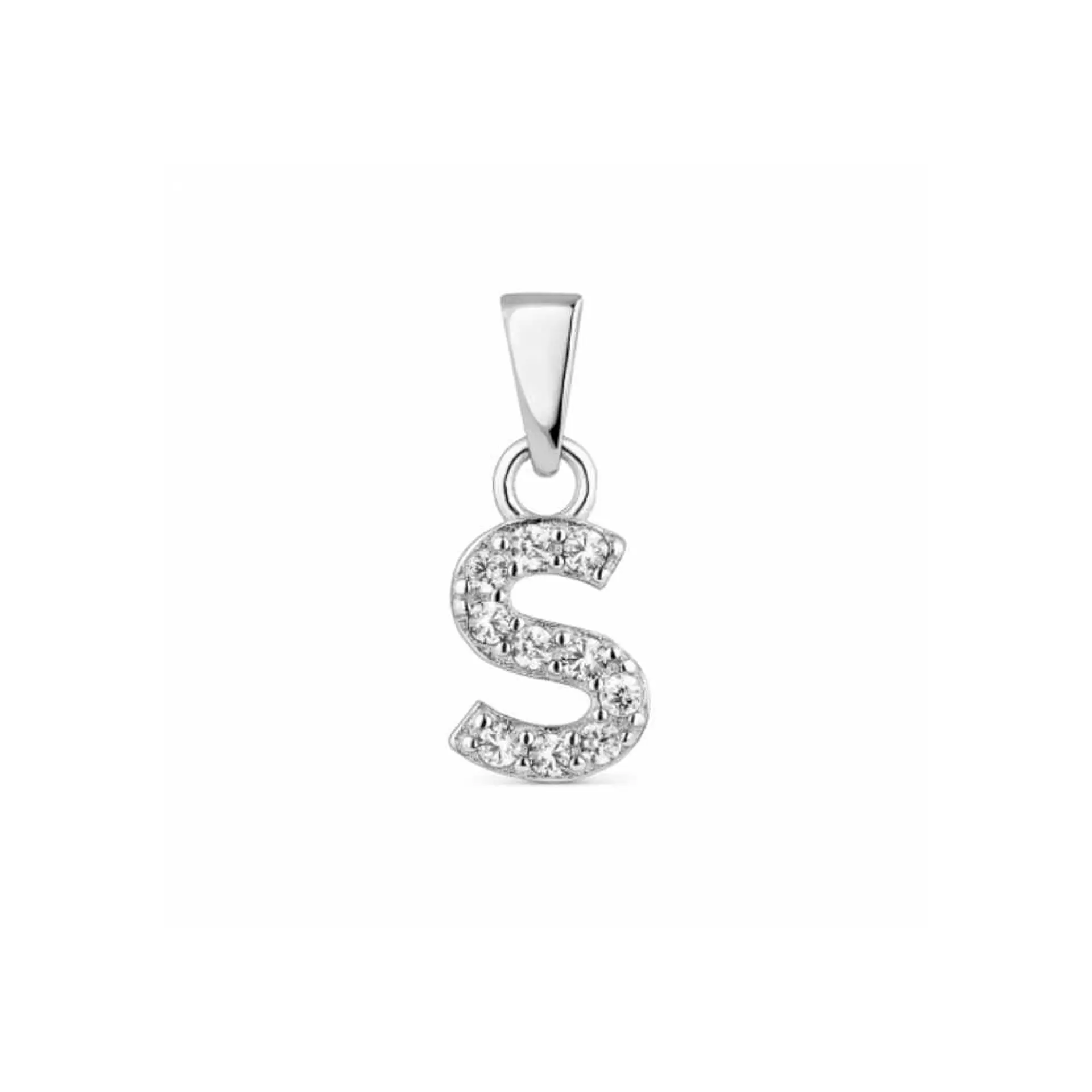Colgante inicial S plata con circonitas 1