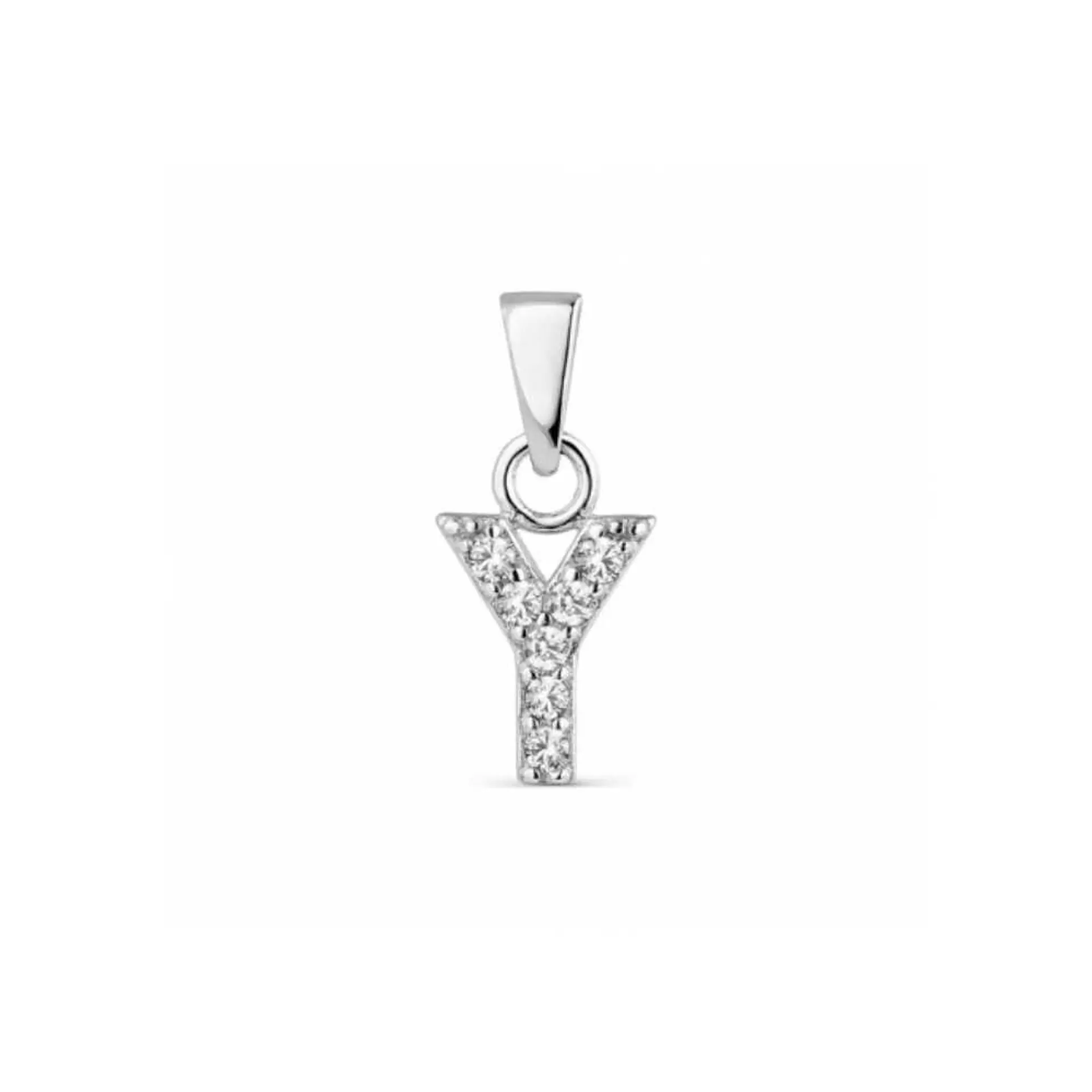Colgante inicial Y plata con circonitas 1