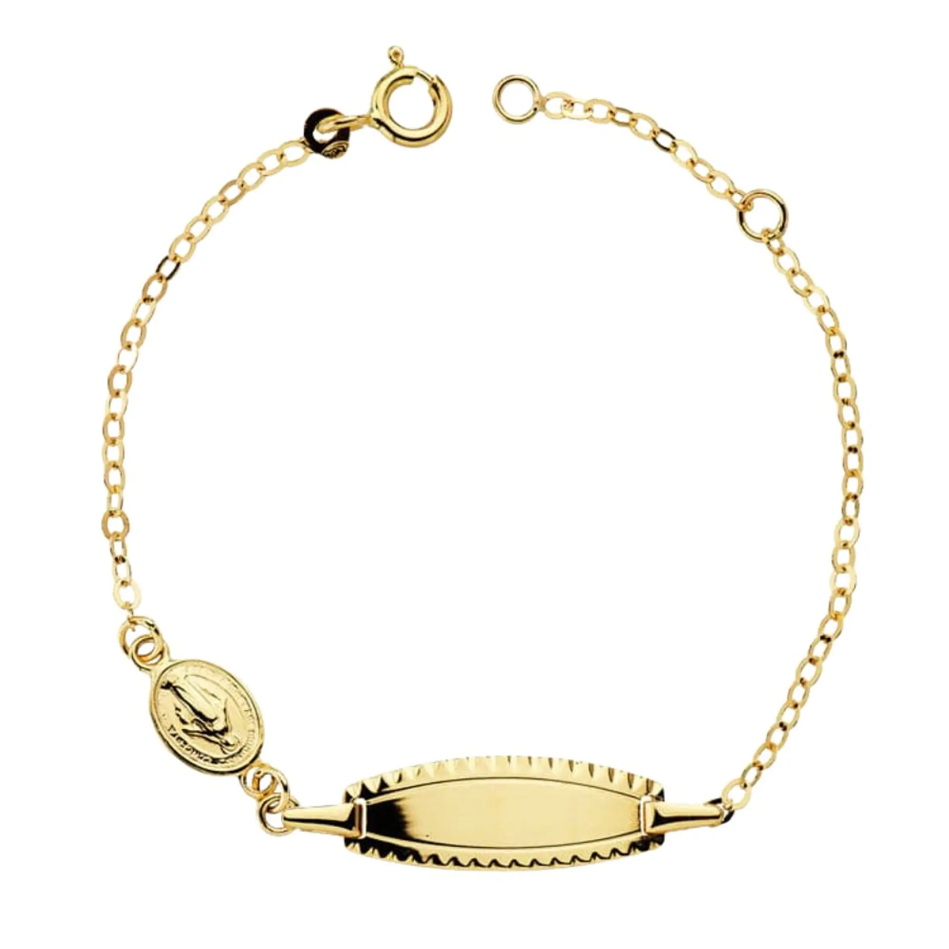 Esclava de niña con medallita Oro 18k  1