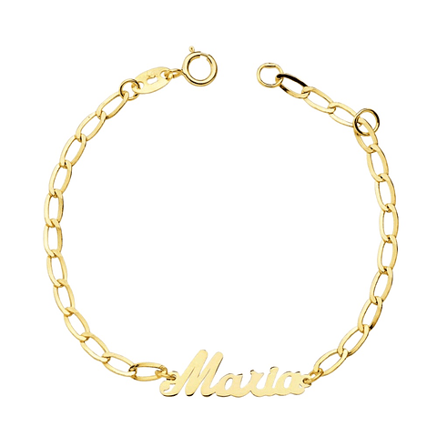 Esclava bilbao con nombre Oro 18k 