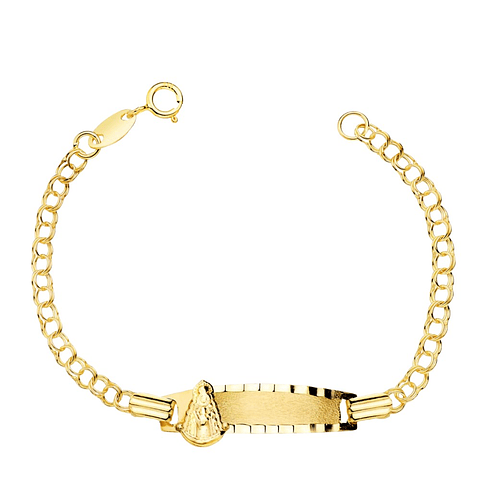 Esclava con plaquita de virgen Oro 18k 