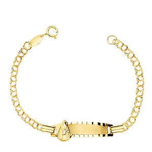 Esclava con plaquita de virgen Oro 18k 