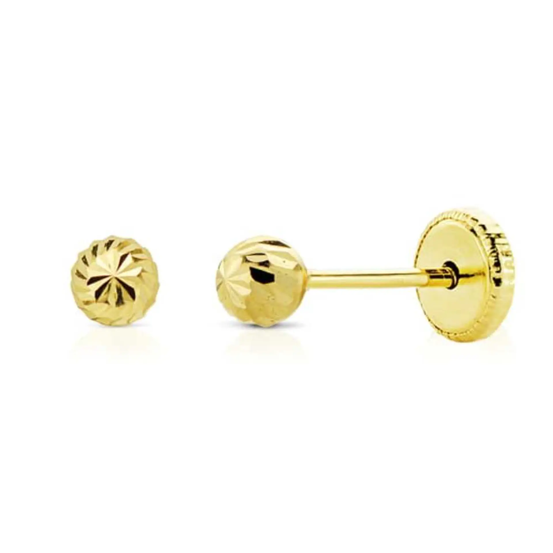 Pendientes bola tallada  2