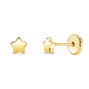 Pendiente de estrella oro