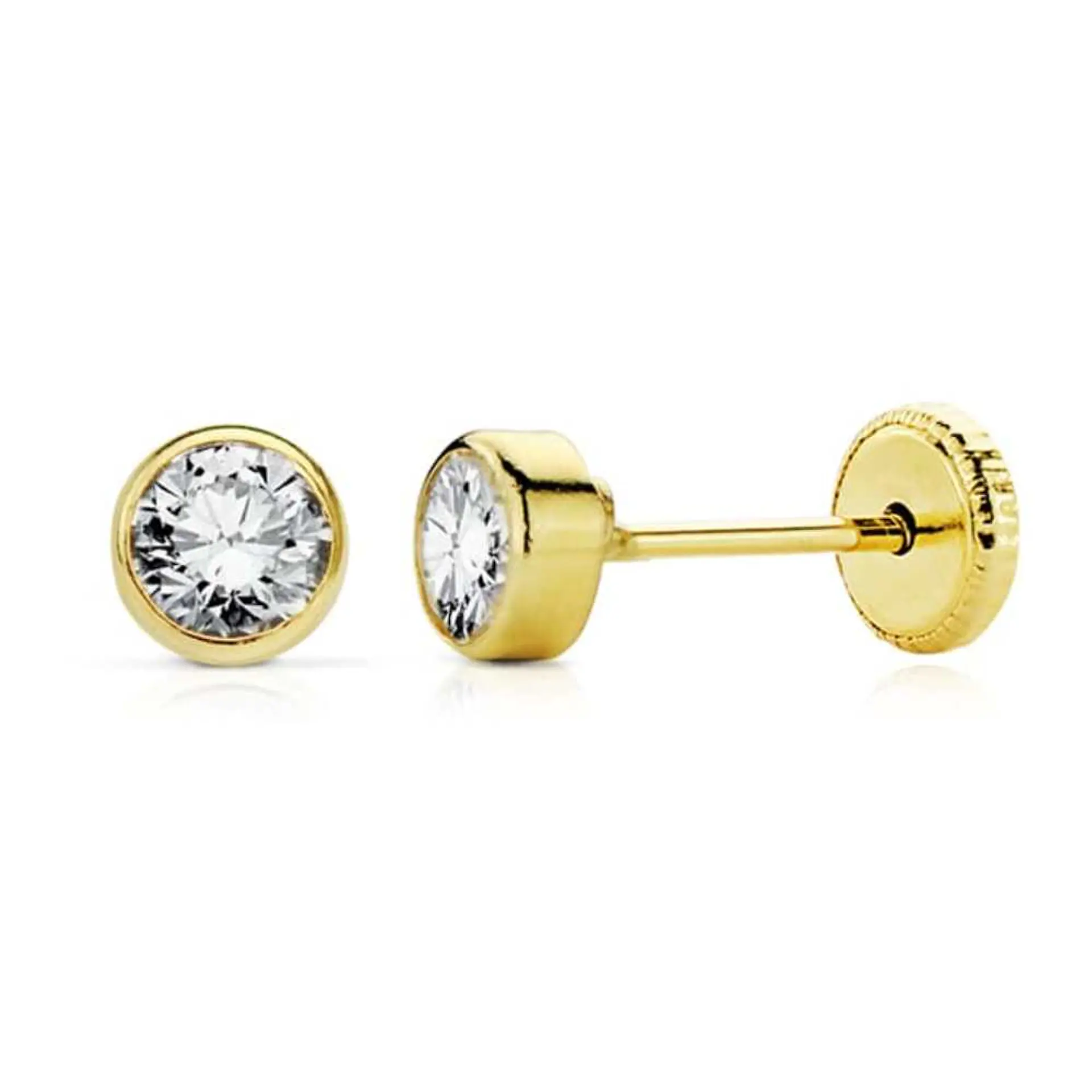 Pendientes Oro amarillo redondos  1