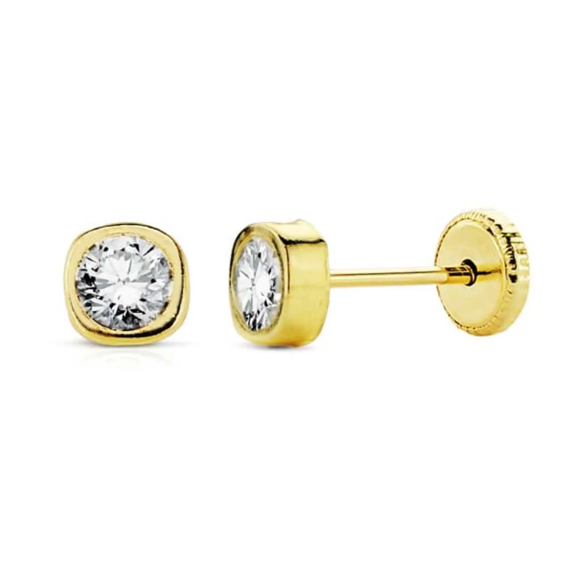 Pendientes Oro amarillo 18k cuadrados 2
