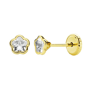 Pendientes Oro 18k amarillo flor 