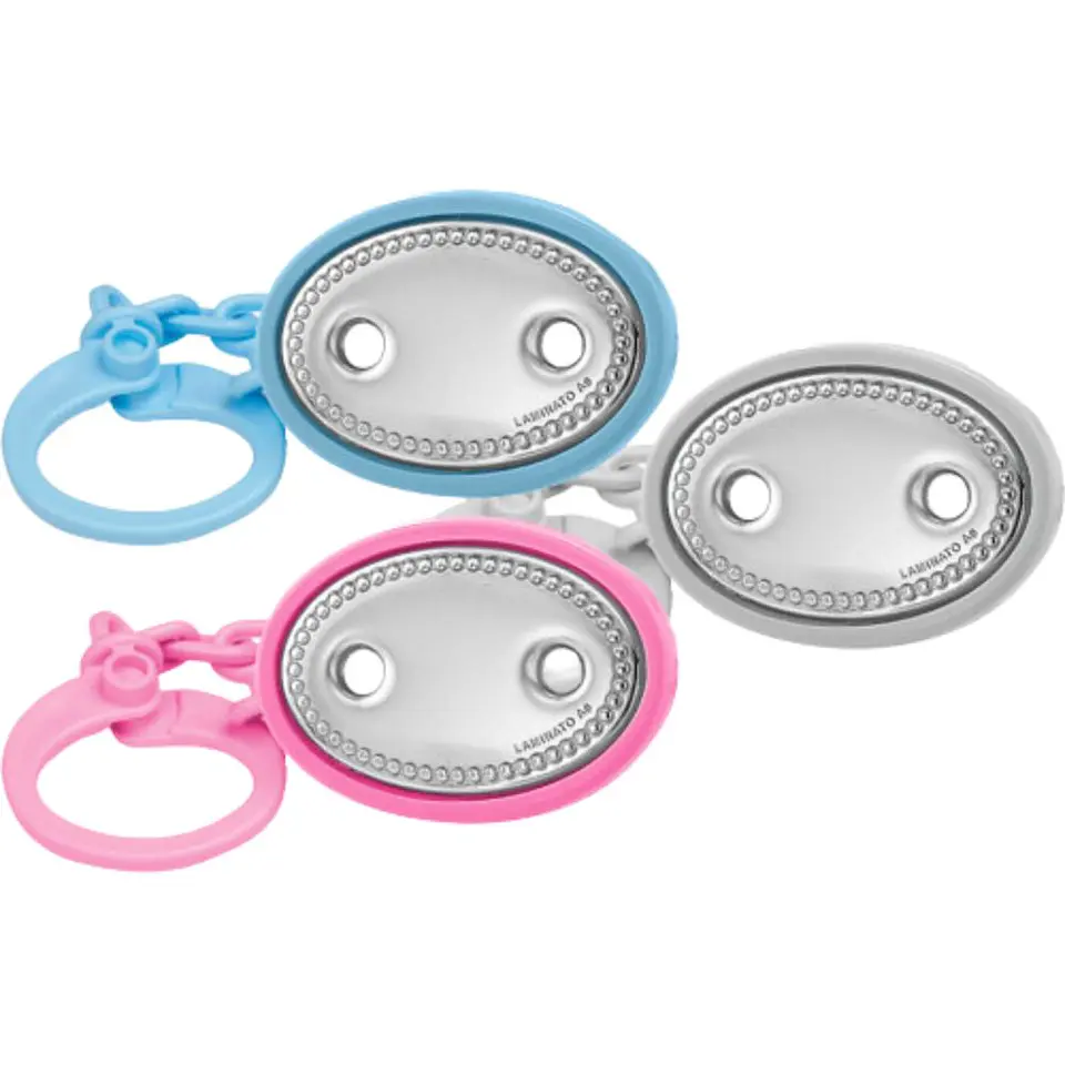 Pinza de chupete bebé plata con grabación  1