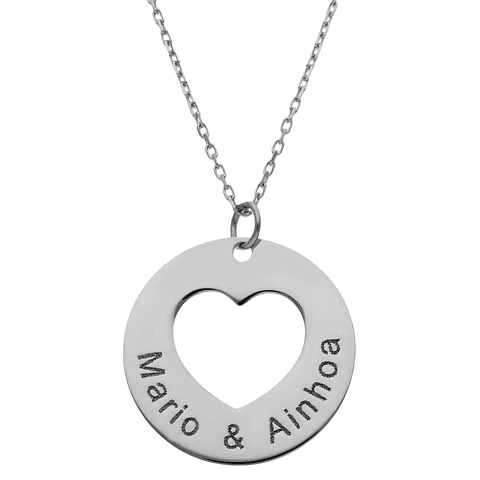 Gargantilla personalizada para enamorados plata 