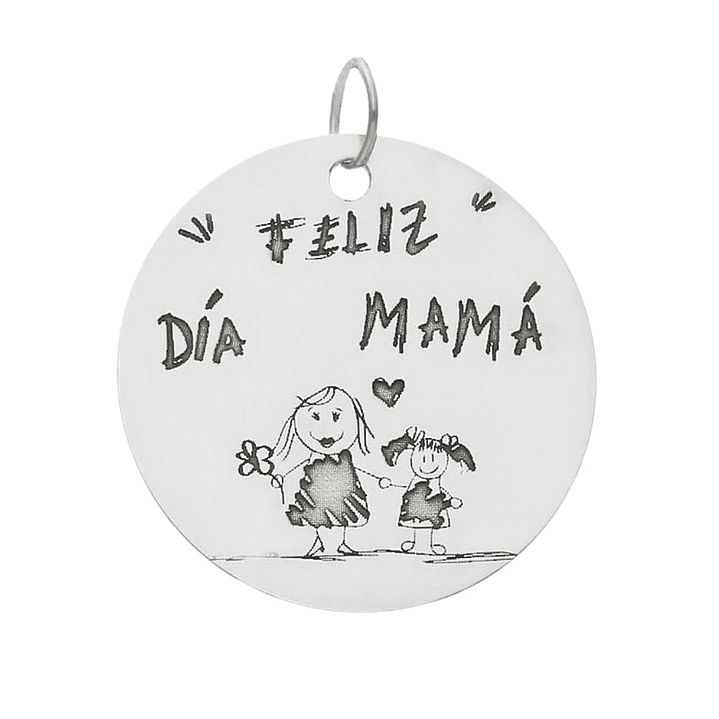 Colgante feliz día mamá plata  1