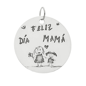 Colgante feliz día mamá plata 