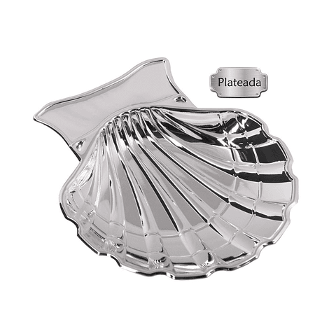Concha de bautismo plateada metal 