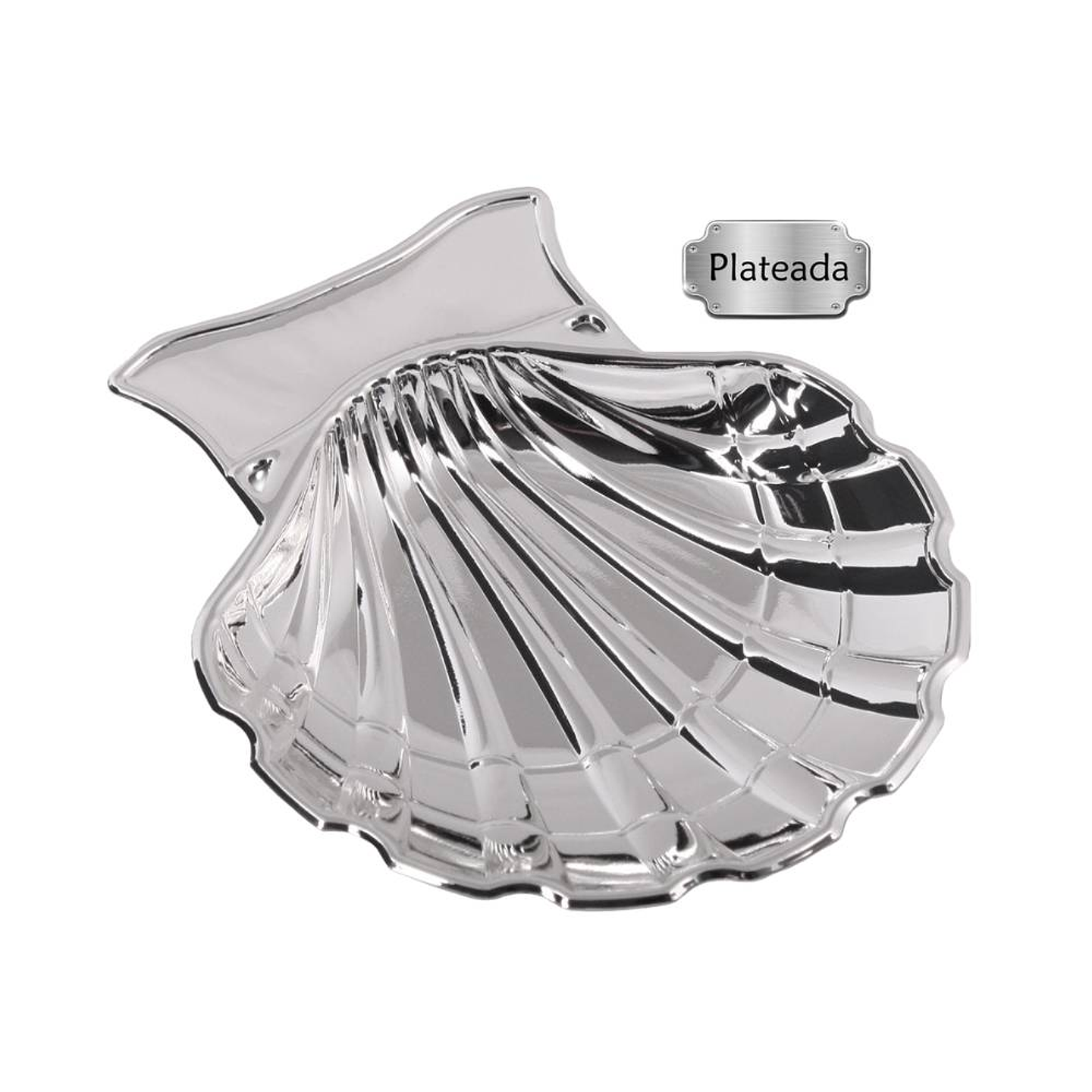 Concha de bautismo plateada metal  1