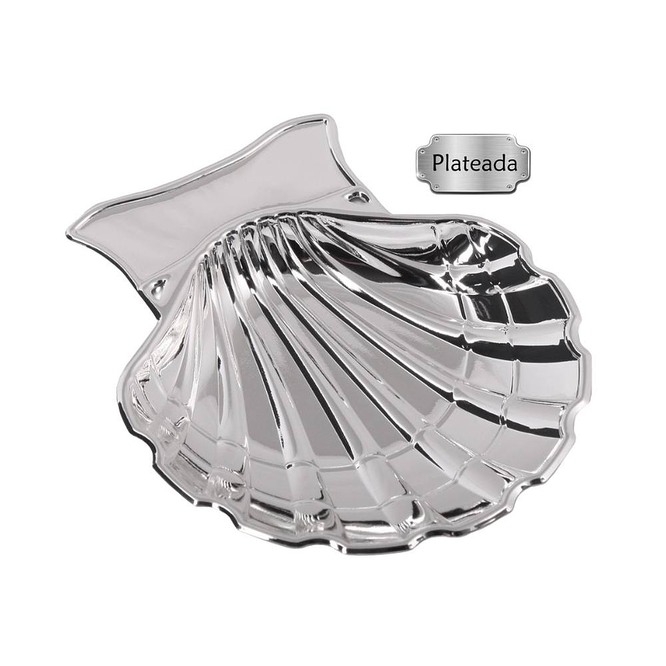 Concha de bautismo plateada metal  1