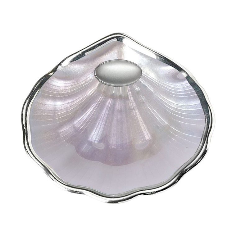 Concha de bautismo de cristal nacar y baño plateado 4