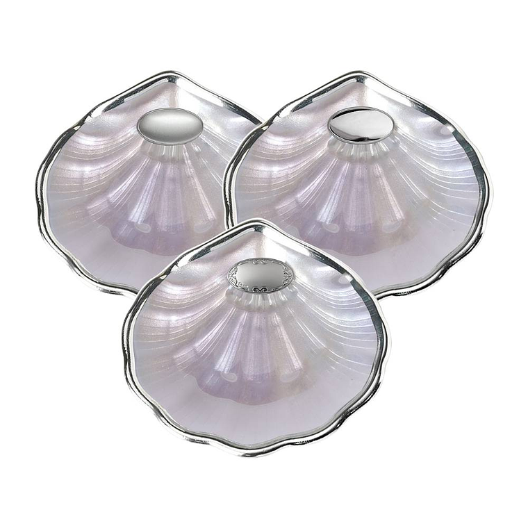 Concha de bautismo de cristal nacar y baño plateado 5