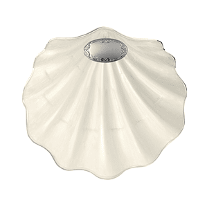 Concha de bautismo esmaltada y aplique en plata bilaminada