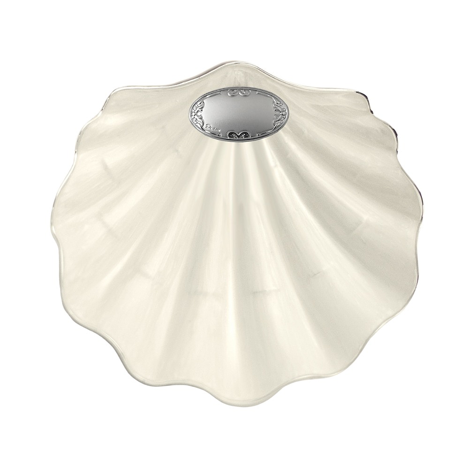 Concha de bautismo esmaltada y aplique en plata bilaminada 1