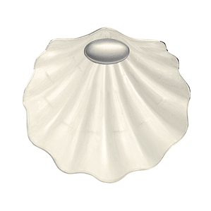 Concha de bautismo esmaltada y aplique en plata bilaminada